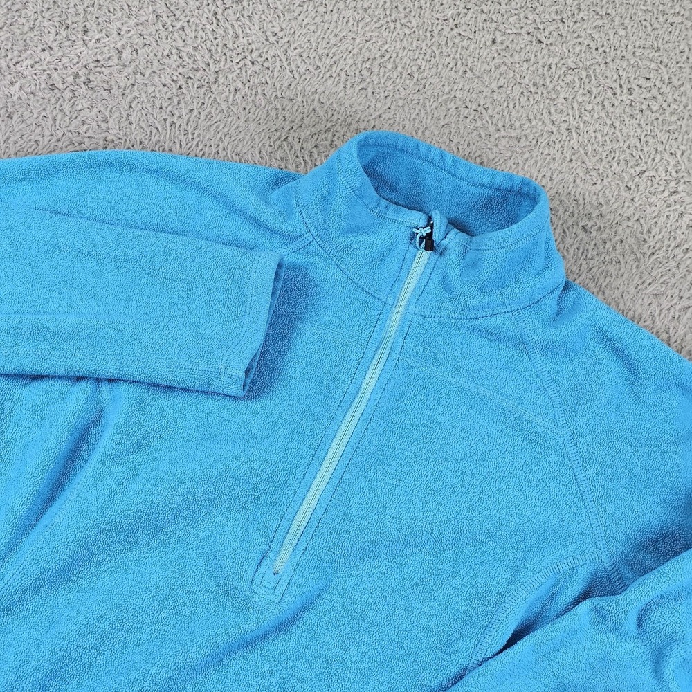 Eddie Bauer Pullover Womens Medium Blue Polartec Fleece 1/4 Zip First Ascent